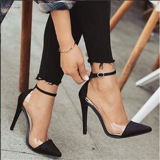 Luxeton Matching Shoes Clear Heels